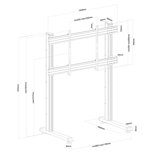 kimex-031-2100k1-support-tv-pied-70-120-poser-150kg image 3