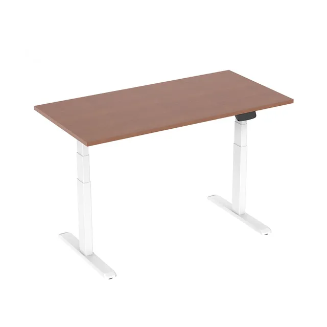 kimex-150-2312k3w-bureau-motoris-assis-debout-120-noyer-blanc image 1