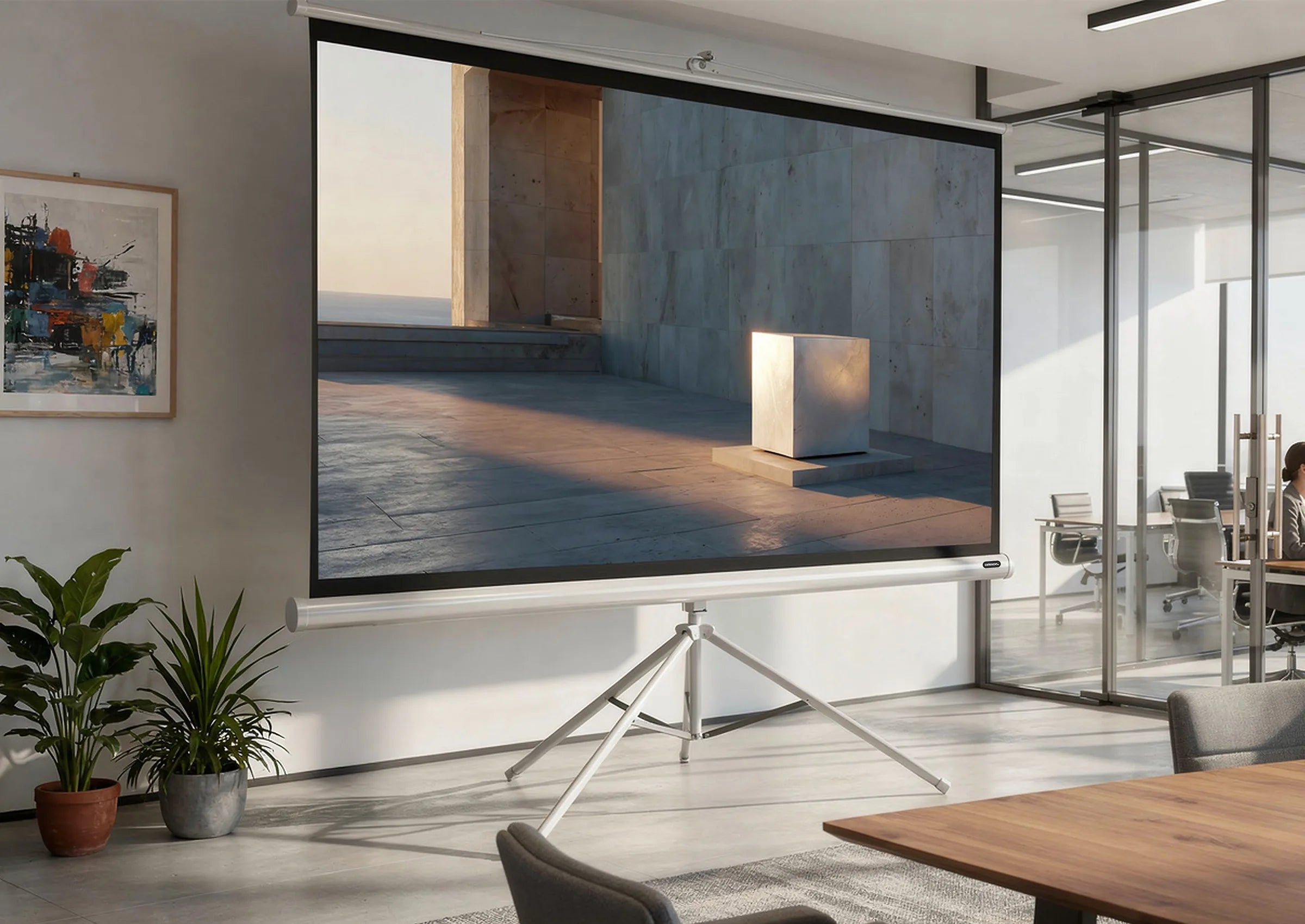 celexon-economy-cran-projection-sur-pied-white-158x89cm-16-9 image 2