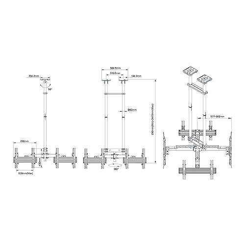 kimex-014-6014-support-plafond-4-crans-50-75-180-kg image 5