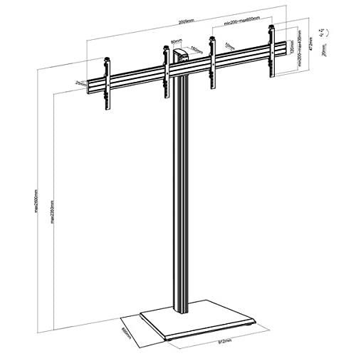 kimex-031-1221k1-support-tv-double-50-55-poser-240-cm-inclinable image 5