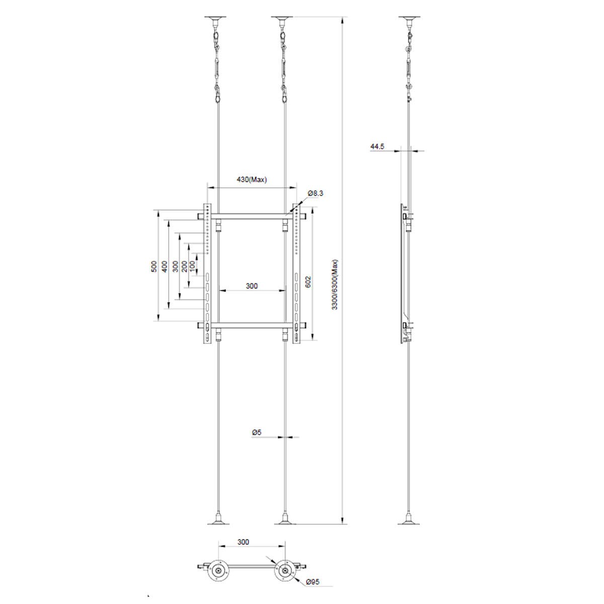 kimex-032-2006-support-tv-filaire-42-75-6m-sol-plafond image 2