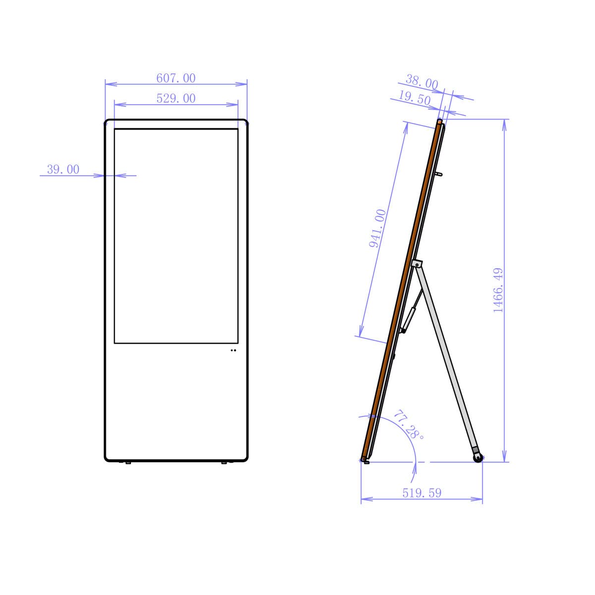 kimex-totems-vid-o-161-4322-totem-vid-o-43-pliable-blanc-full-hd image 6