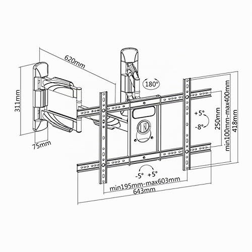 kimex-013-5264-support-tv-angle-37-75-pouces-orientable image 8