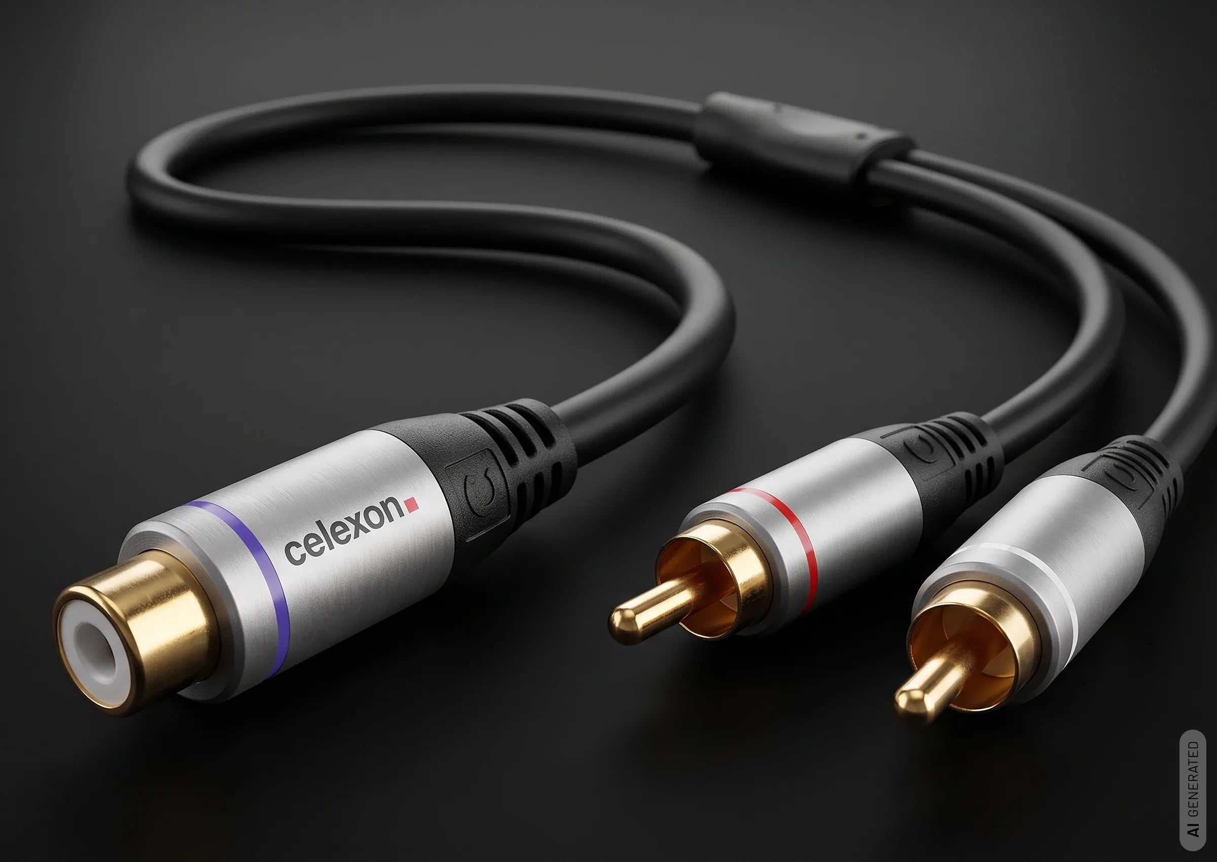 celexon-pro-adaptateur-audio-2x-rca-vers-rca-0-25m image 2