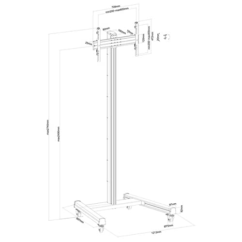 kimex-031-1101k2-support-tv-sur-roulettes-32-75-240-cm image 5