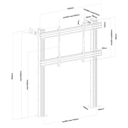 kimex-031-2100k3-support-tv-pied-70-120-visser-150kg image 4