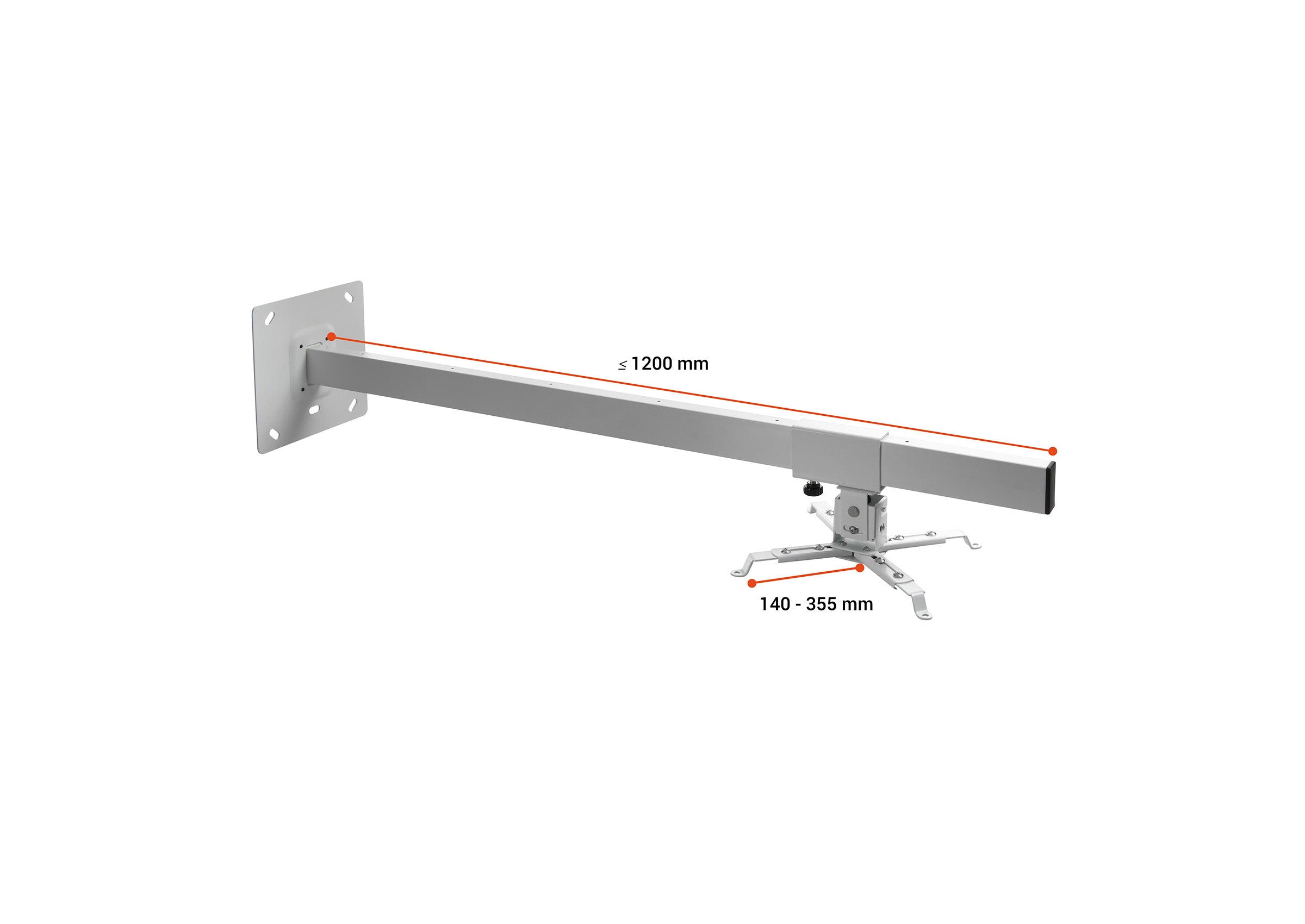 celexon-multicel-wm-support-vid-oprojecteur-mural-60-cm-blanc image 6