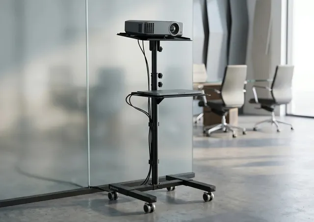 celexon-pt3020-table-vid-oprojecteur-mobile-noire-2-plateaux image 1