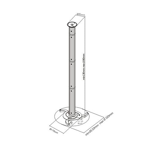 kimex-support-vid-oprojecteur-plafond-13-100-cm-gris-10-kg image 3