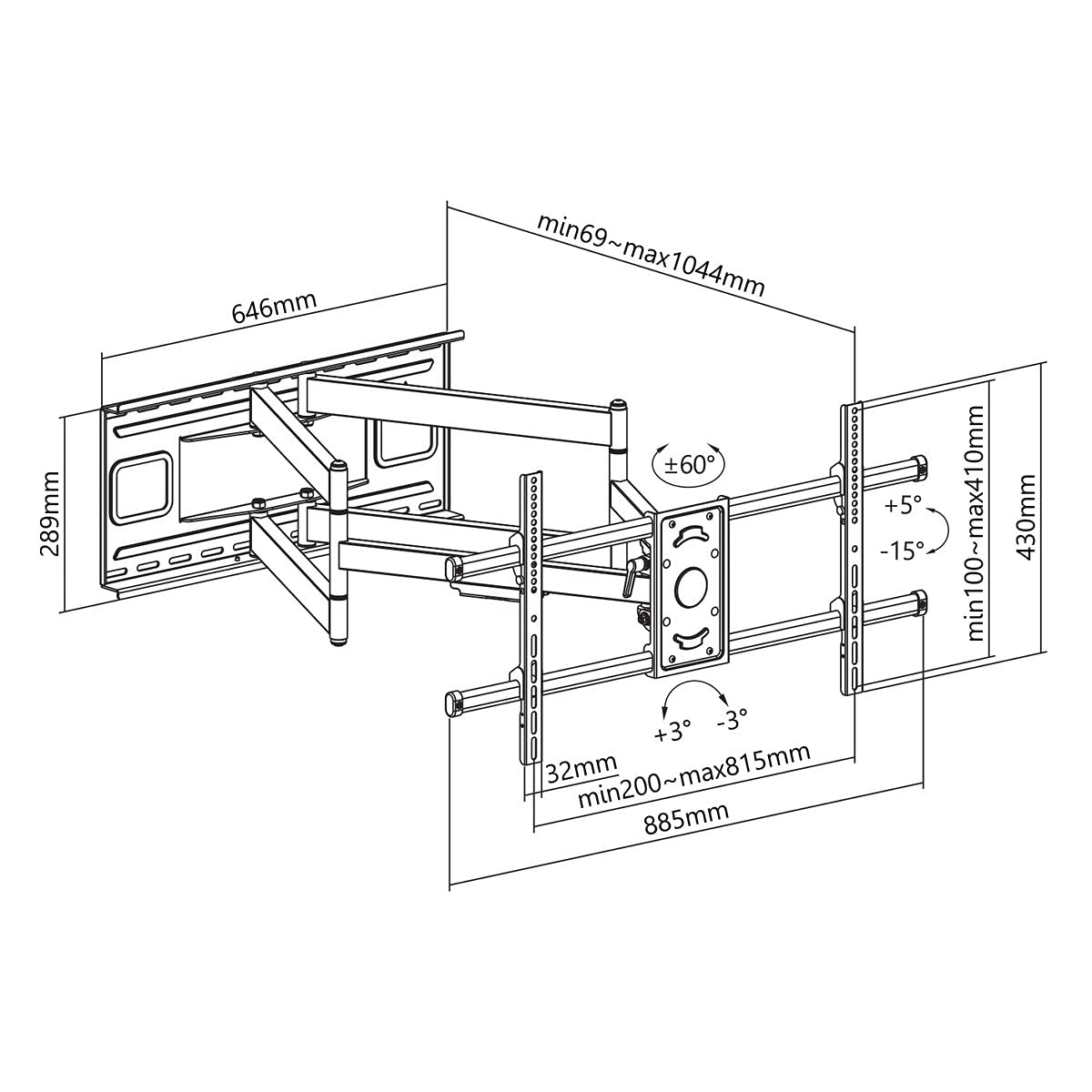 kimex-013-4084-support-tv-mural-orientable-55-90-extensible image 3