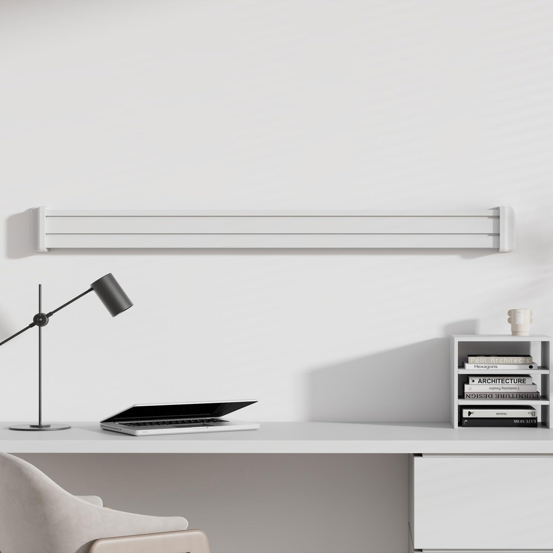 kimex-150-3301k2-organisateur-bureau-rail-slatwall-120cm-blanc image 2