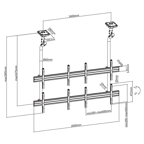 kimex-031-4400k-support-tv-plafond-4-crans-45-55-175cm image 7