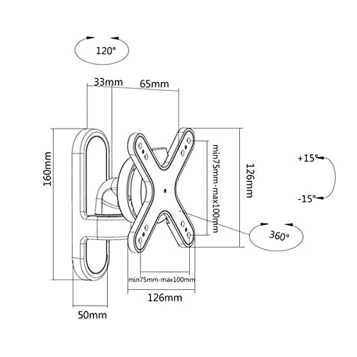 kimex-013-1501-support-tv-mural-13-23-orientable-noir image 3