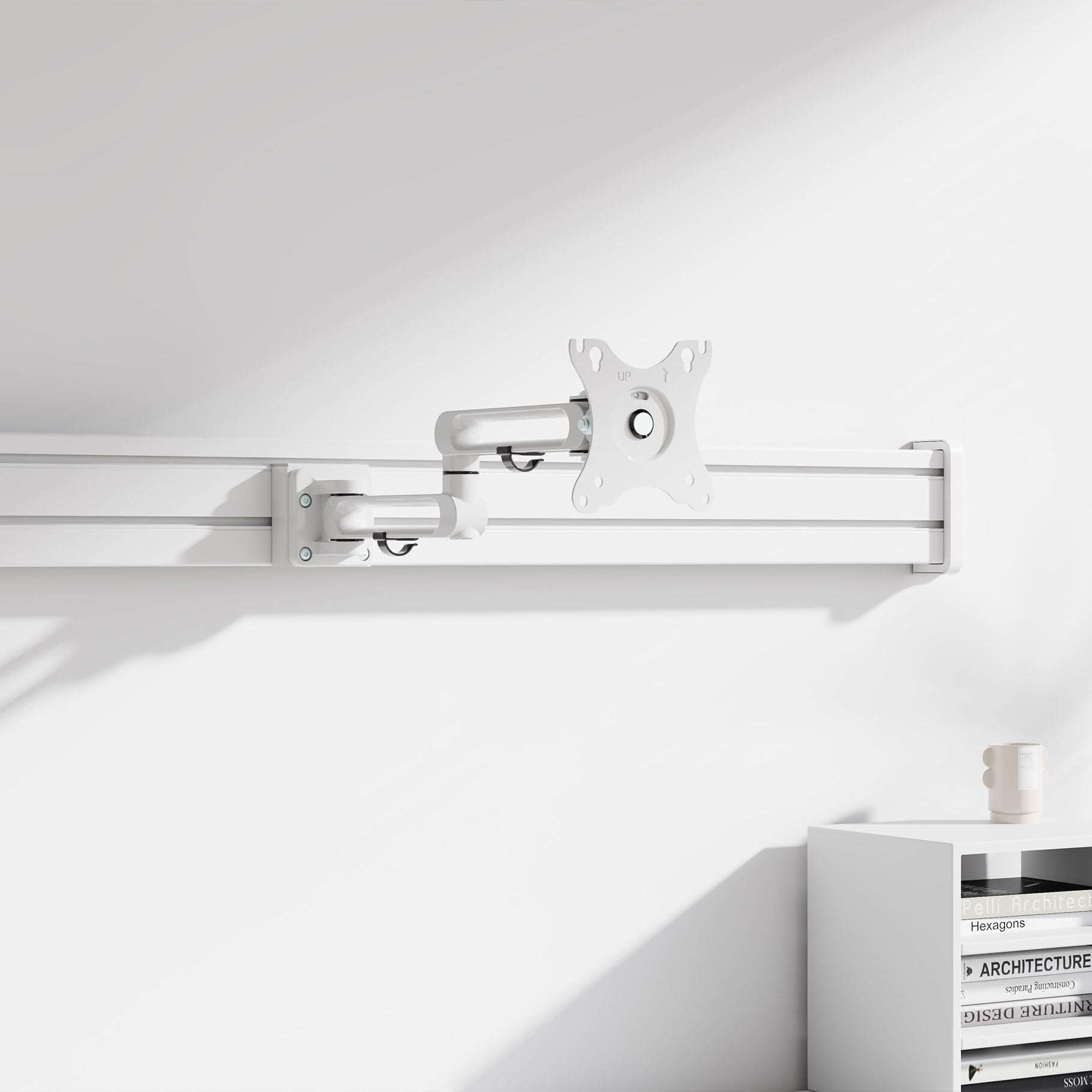 kimex-150-3308-bras-moniteur-slatwall-17-32-blanc-vesa image 2