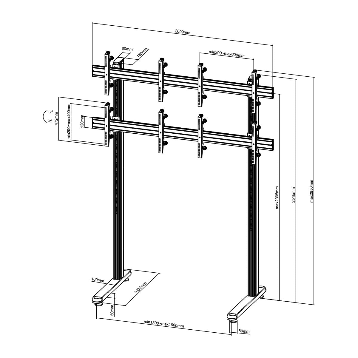 kimex-supports-crans-tv-031-2410k1-pied-4-crans-45-55-240cm image 2