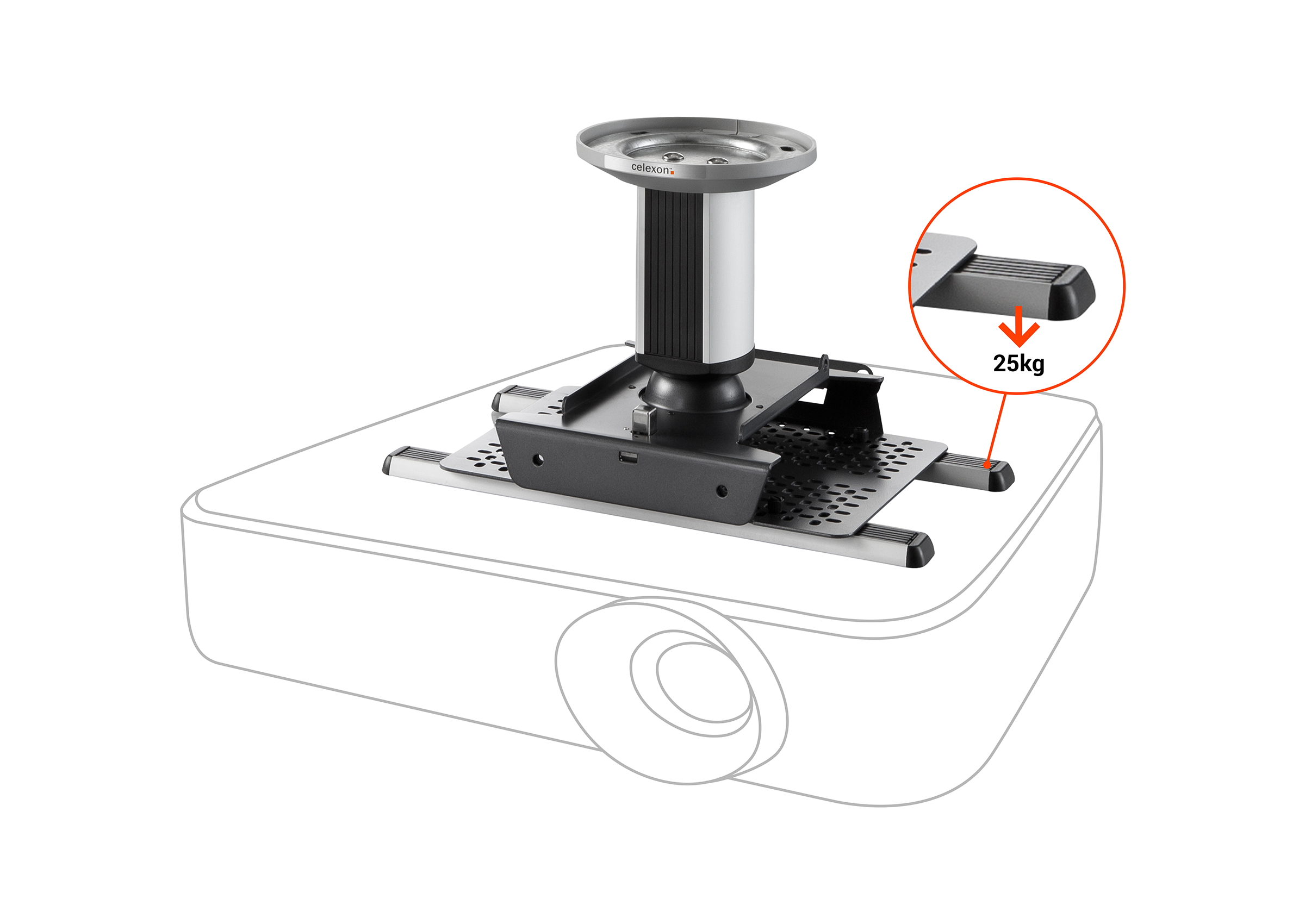 celexon-multicel-expert-support-plafond-vid-oprojecteur-15-cm image 2