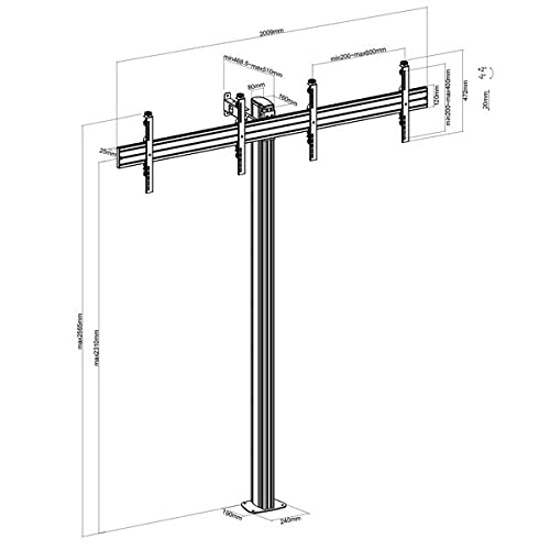 kimex-031-1221k3-support-tv-double-50-55-visser-240-cm-inclinable image 5