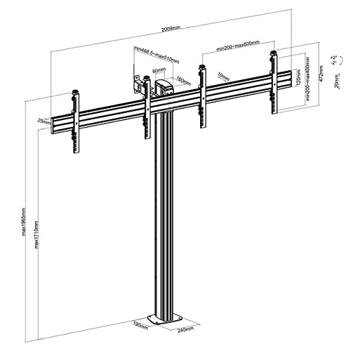 kimex-031-1220k3-support-tv-double-50-55-visser-175-cm-inclinable image 5