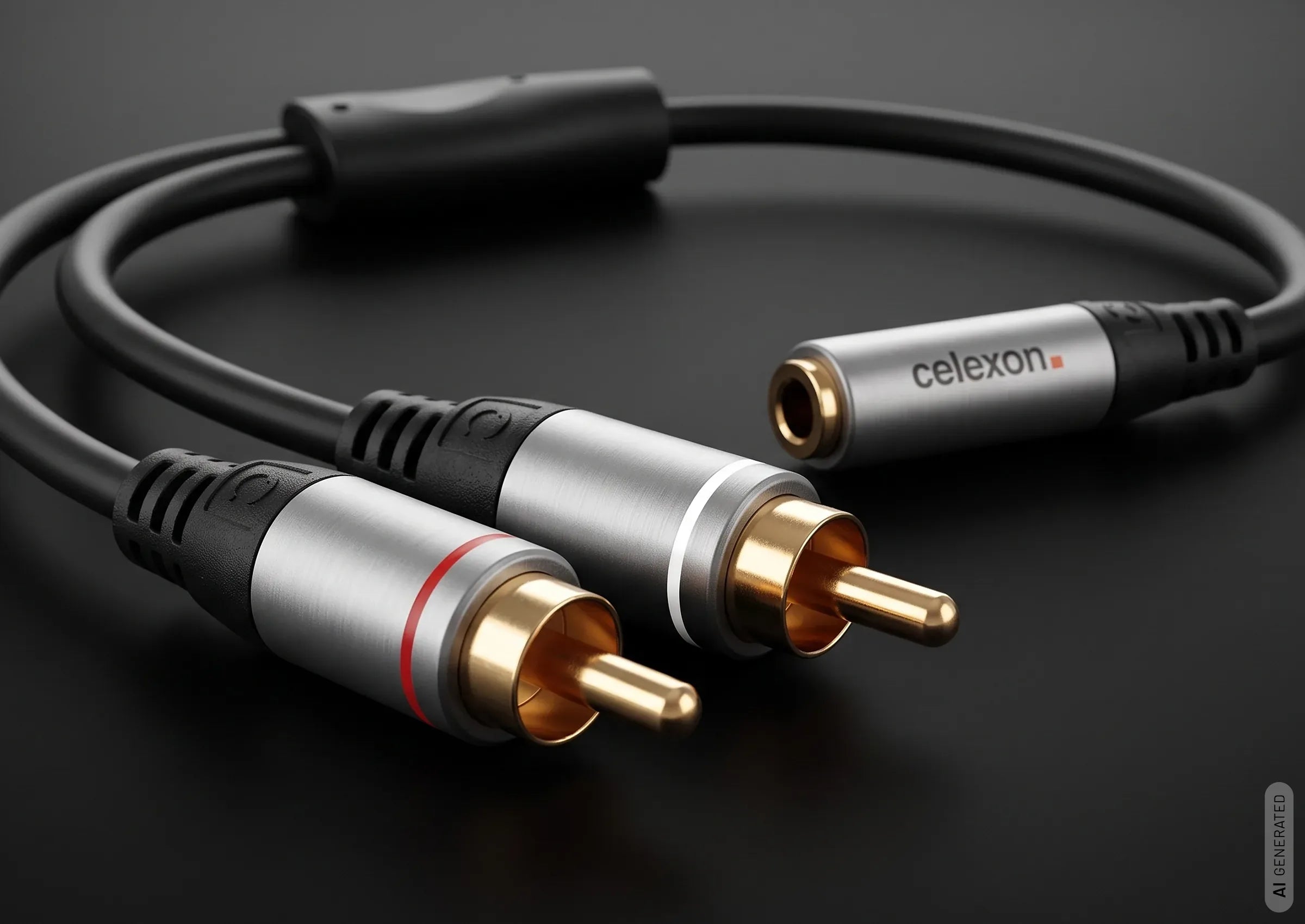 celexon-pro-adaptateur-audio-2x-rca-vers-jack-3-5mm-0-25-m image 2