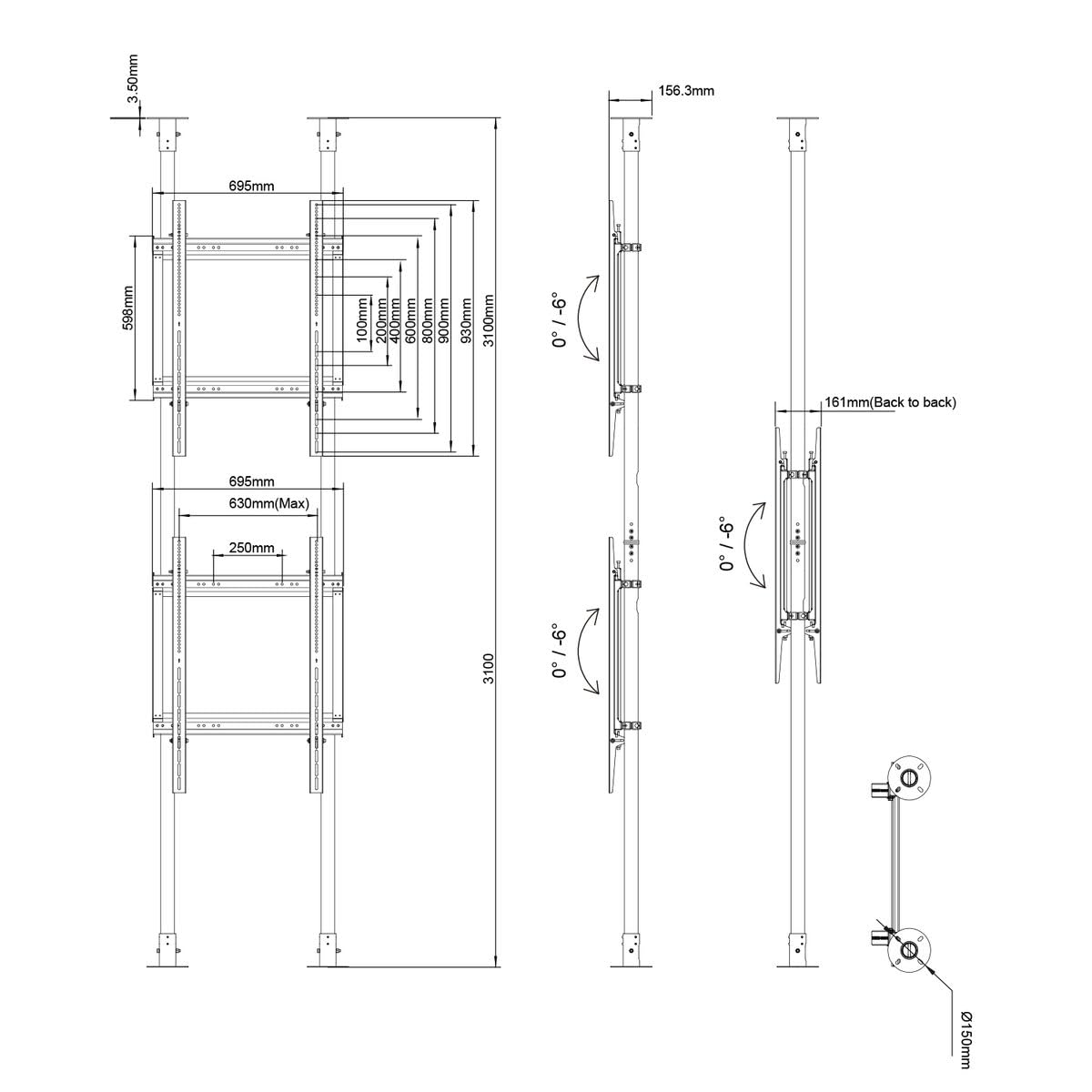 kimex-032-1019k-support-sol-plafond-2-crans-50-82 image 3