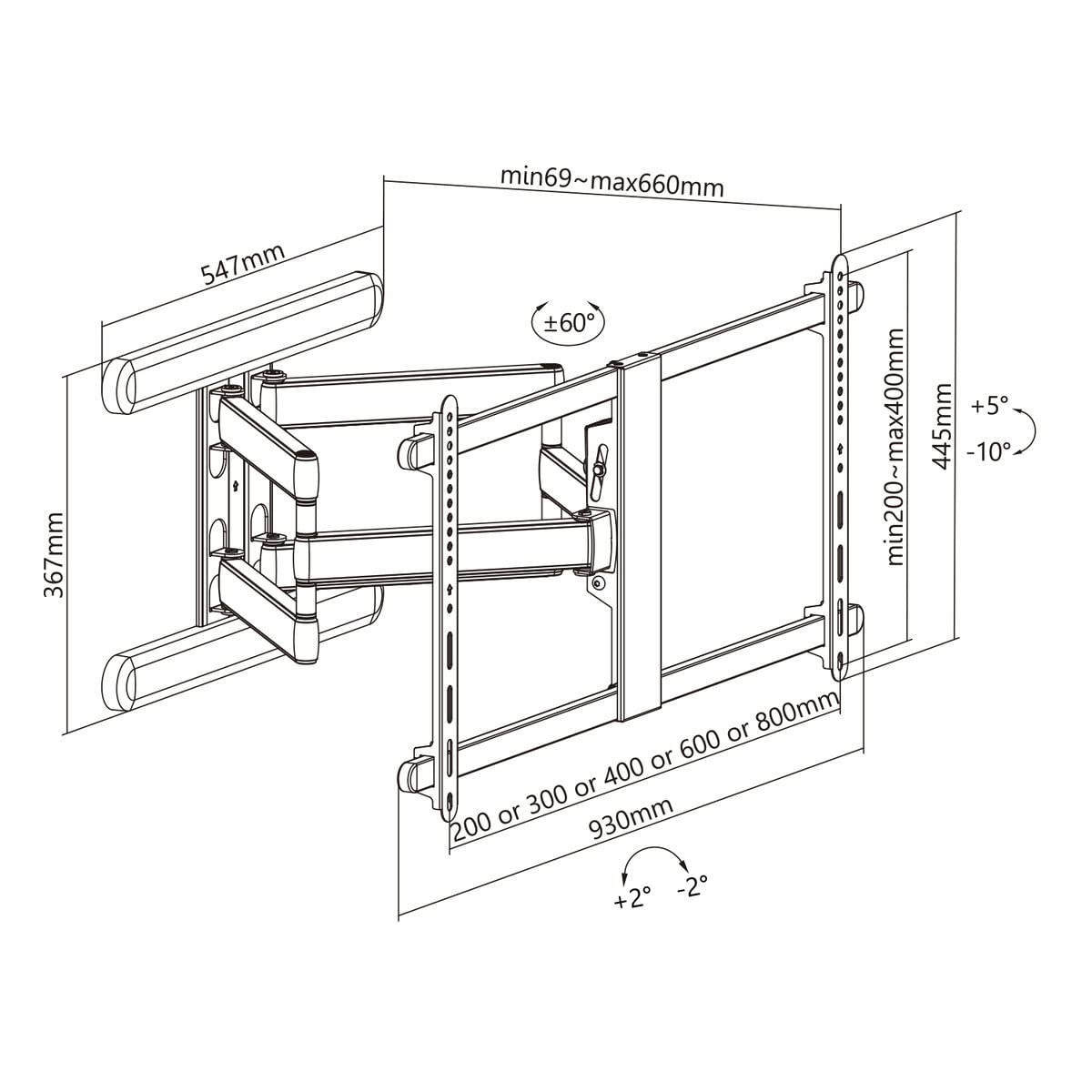 kimex-013-3245-support-tv-mural-43-90-orientable-inclinable image 3