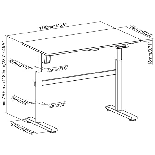 kimex-150-5001-bureau-assis-debout-motoris-118-cm-blanc image 3