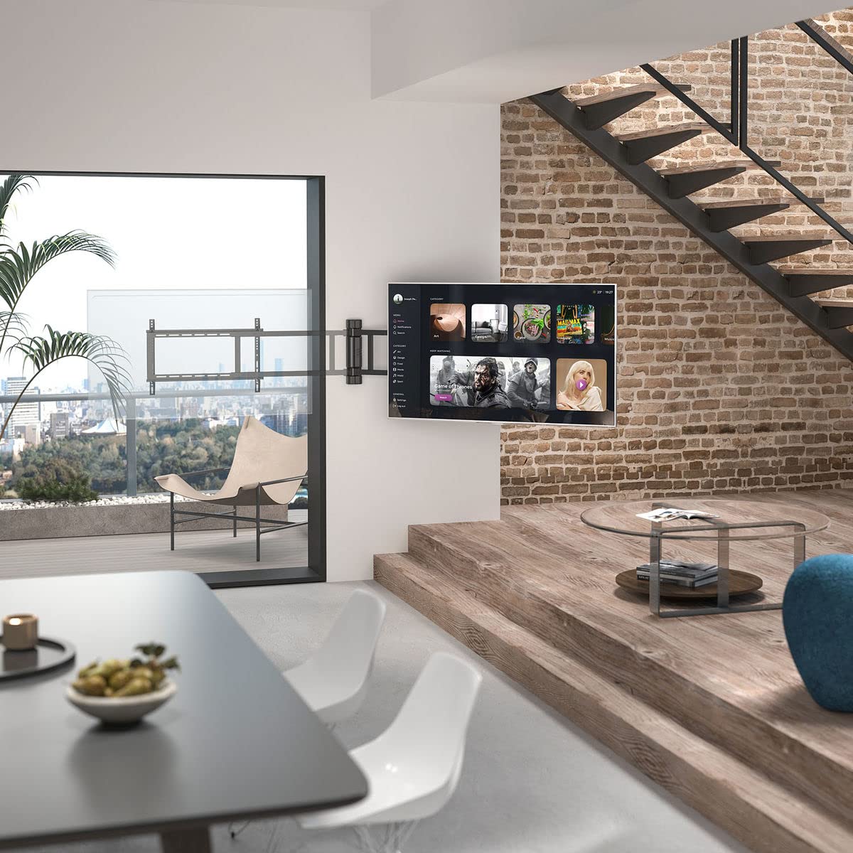 kimex-018-8064-support-tv-mural-motoris-32-75-t-l-commande image 3