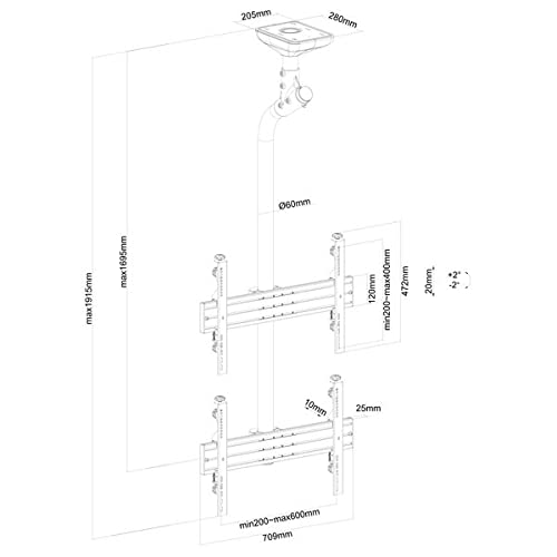 kimex-supports-crans-tv-031-4201k1-plafond-2-crans-inclinable image 6