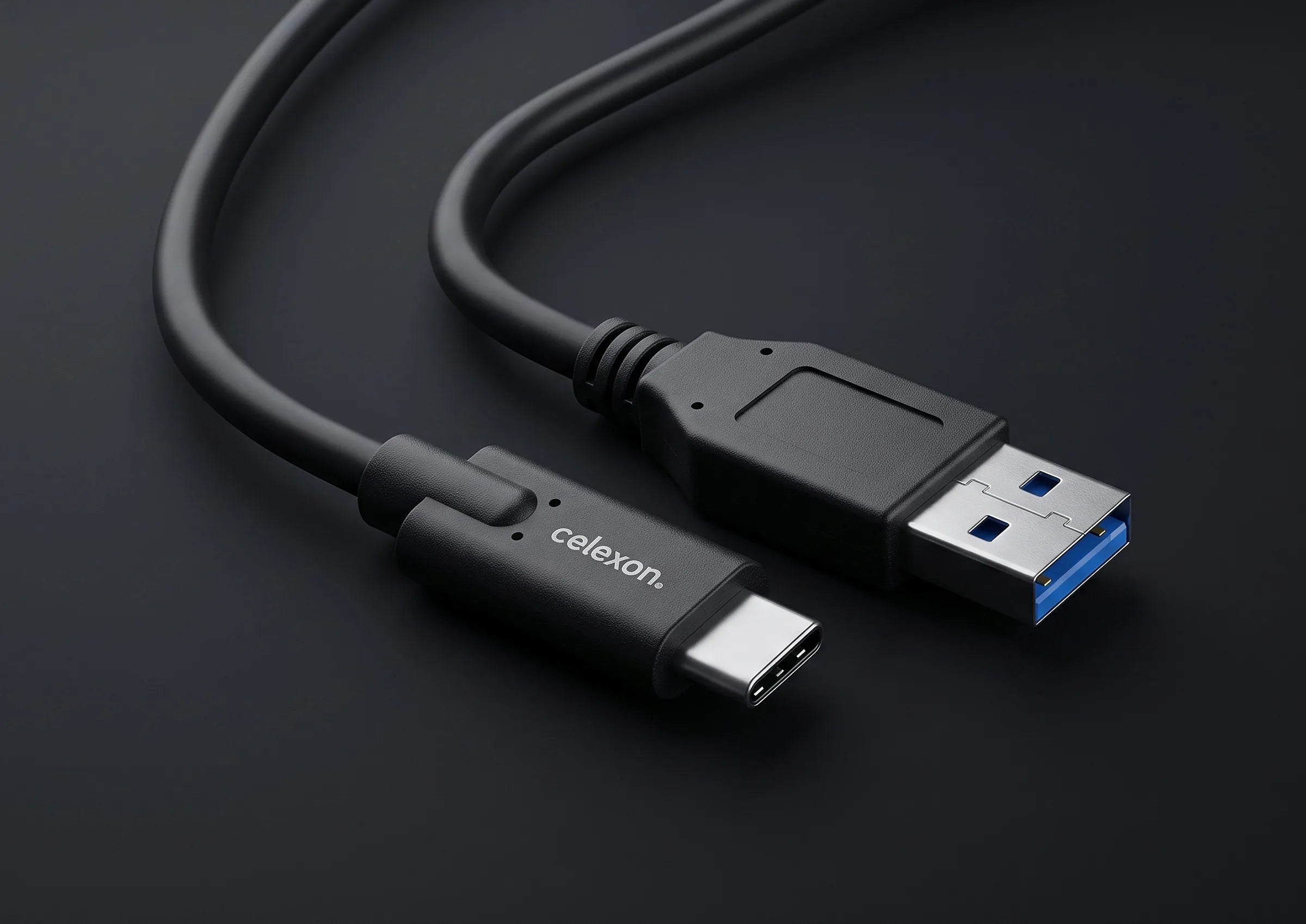 celexon-c-ble-usb-c-vers-usb-a-noir-1m-10-gbps image 2
