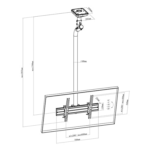 kimex-031-4100k3-support-tv-plafond-inclinable-43-75-175-cm image 8