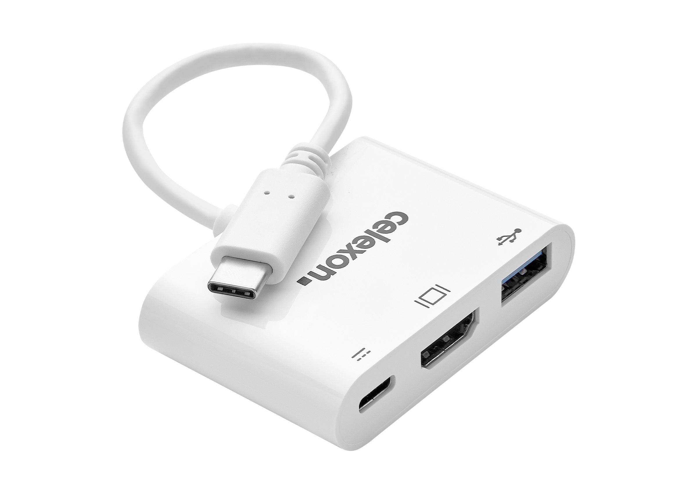 celexon-adaptateur-multiport-usb-c-hdmi-usb-a-blanc-4k-60w image 1