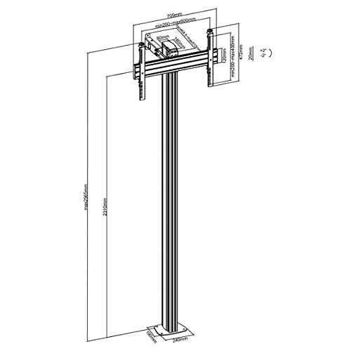 kimex-031-1101k3-support-tv-pied-32-75-visser-240cm image 5