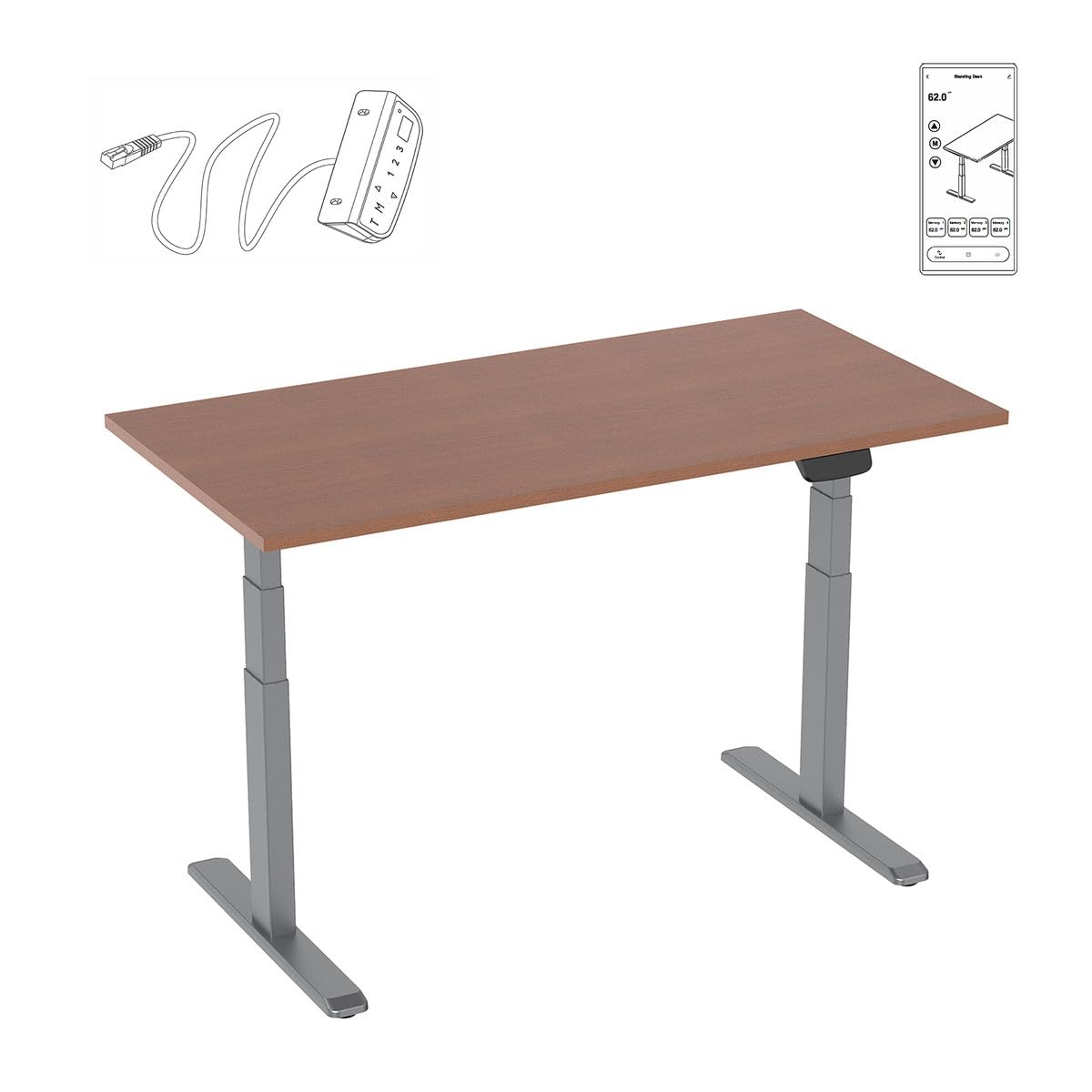 kimex-150-2412k3w-bureau-motoris-assis-debout-120-noyer-gris image 4