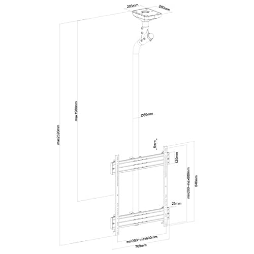 kimex-031-4101k2-support-tv-plafond-portrait-65-75-225-cm image 5