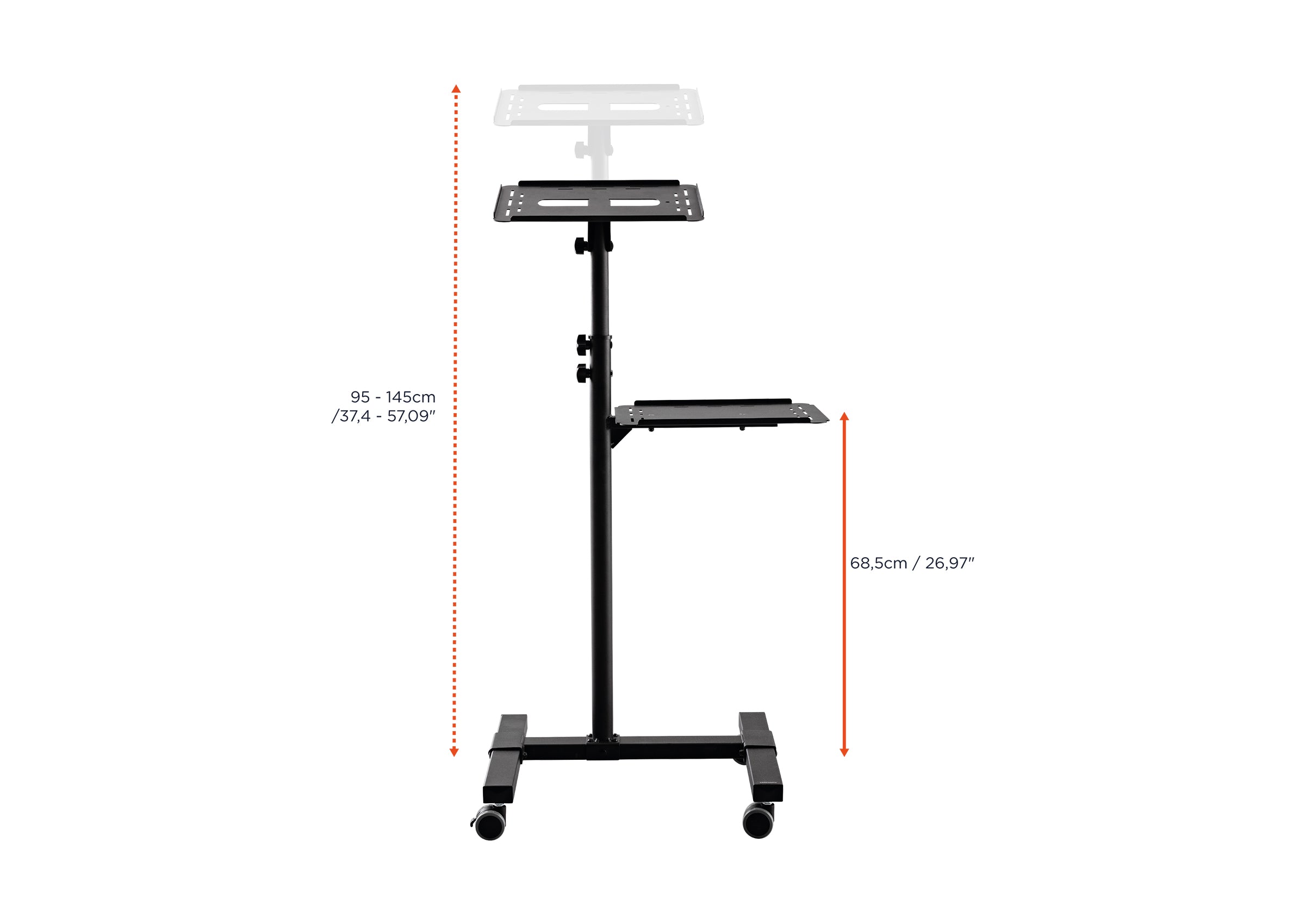celexon-pt3020-table-vid-oprojecteur-mobile-noire-2-plateaux image 7