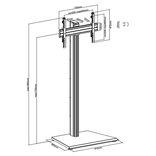kimex-031-1100k1-pied-tv-32-75-hauteur-175cm-50kg image 5