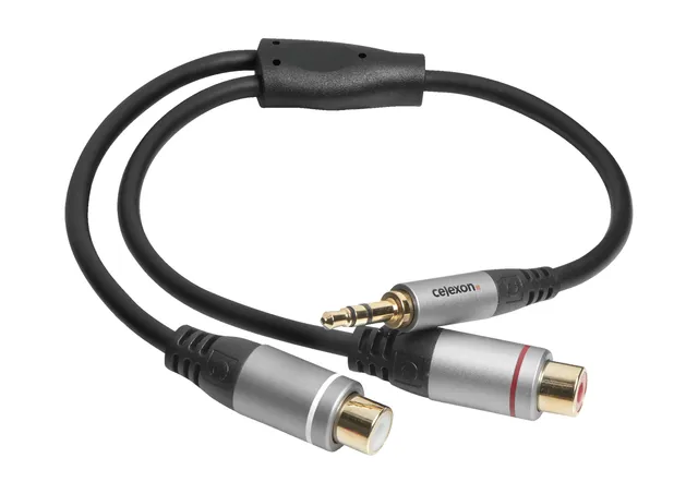 celexon-pro-adaptateur-jack-3-5-mm-vers-2x-rca-0-25-m image 1