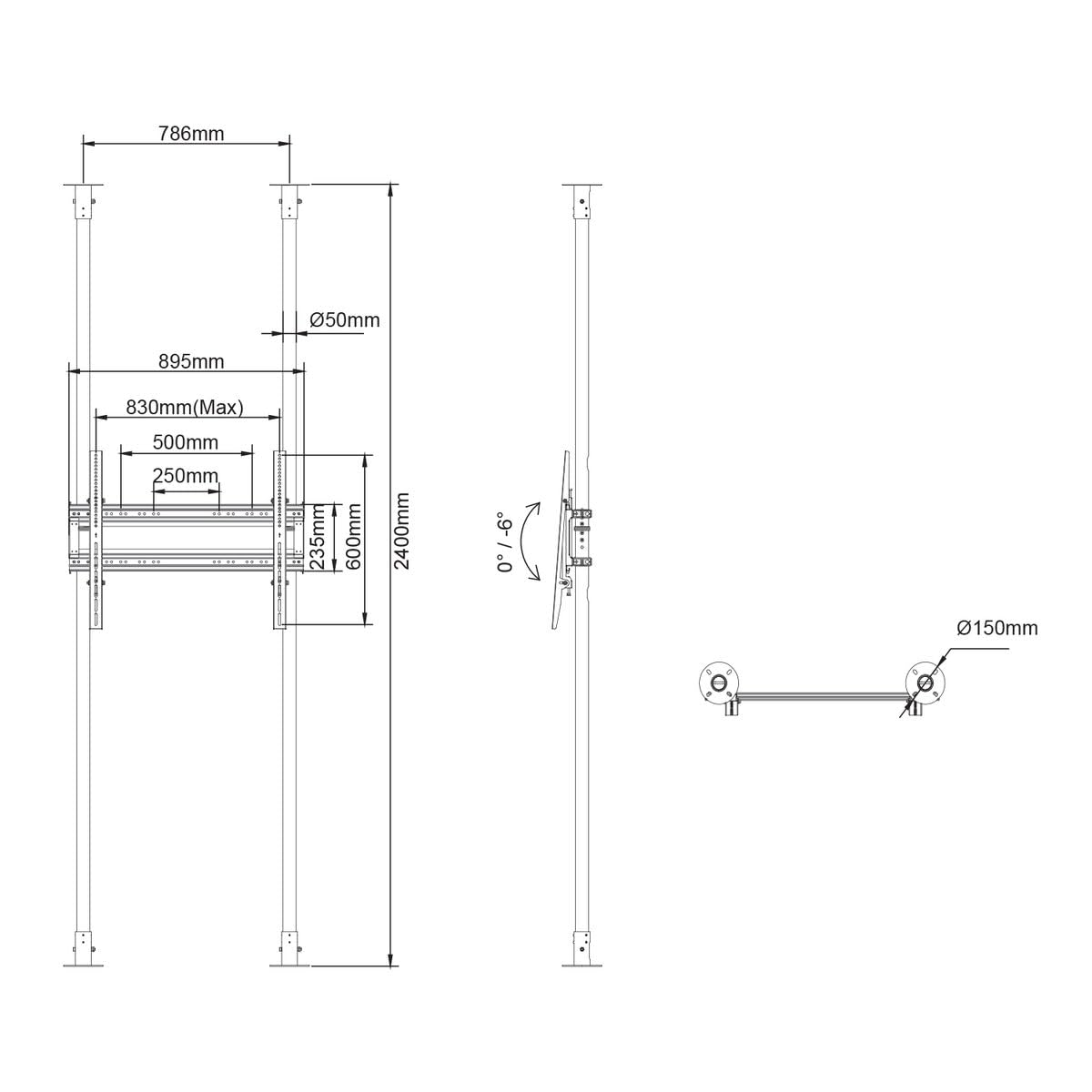 kimex-032-1008k-support-tv-sol-plafond-50-100-240-cm image 3