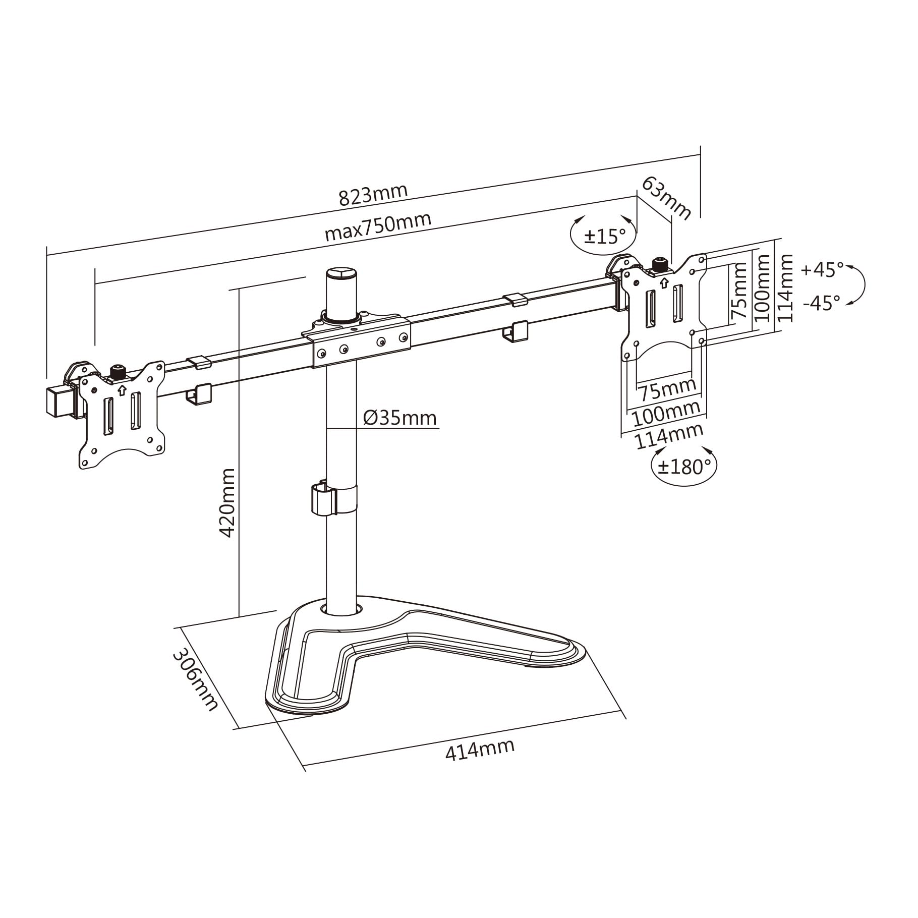 kimex-015-1151-support-bureau-2-crans-pc-17-32-horizontal image 5