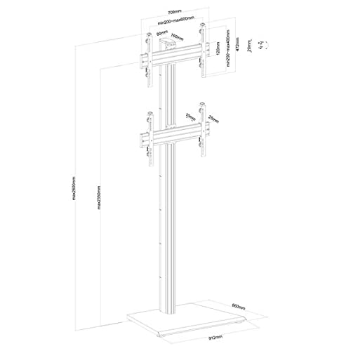 kimex-031-1201k1-support-tv-sur-pied-2-crans-40-65 image 5