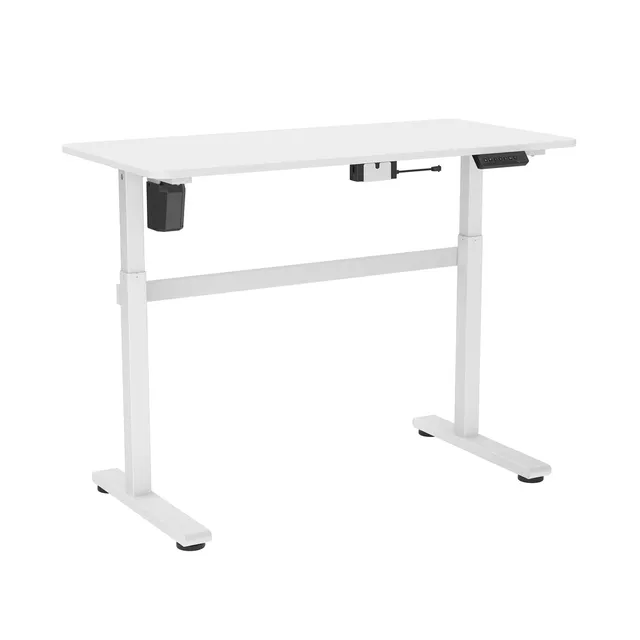 kimex-150-5001-bureau-assis-debout-motoris-118-cm-blanc image 1