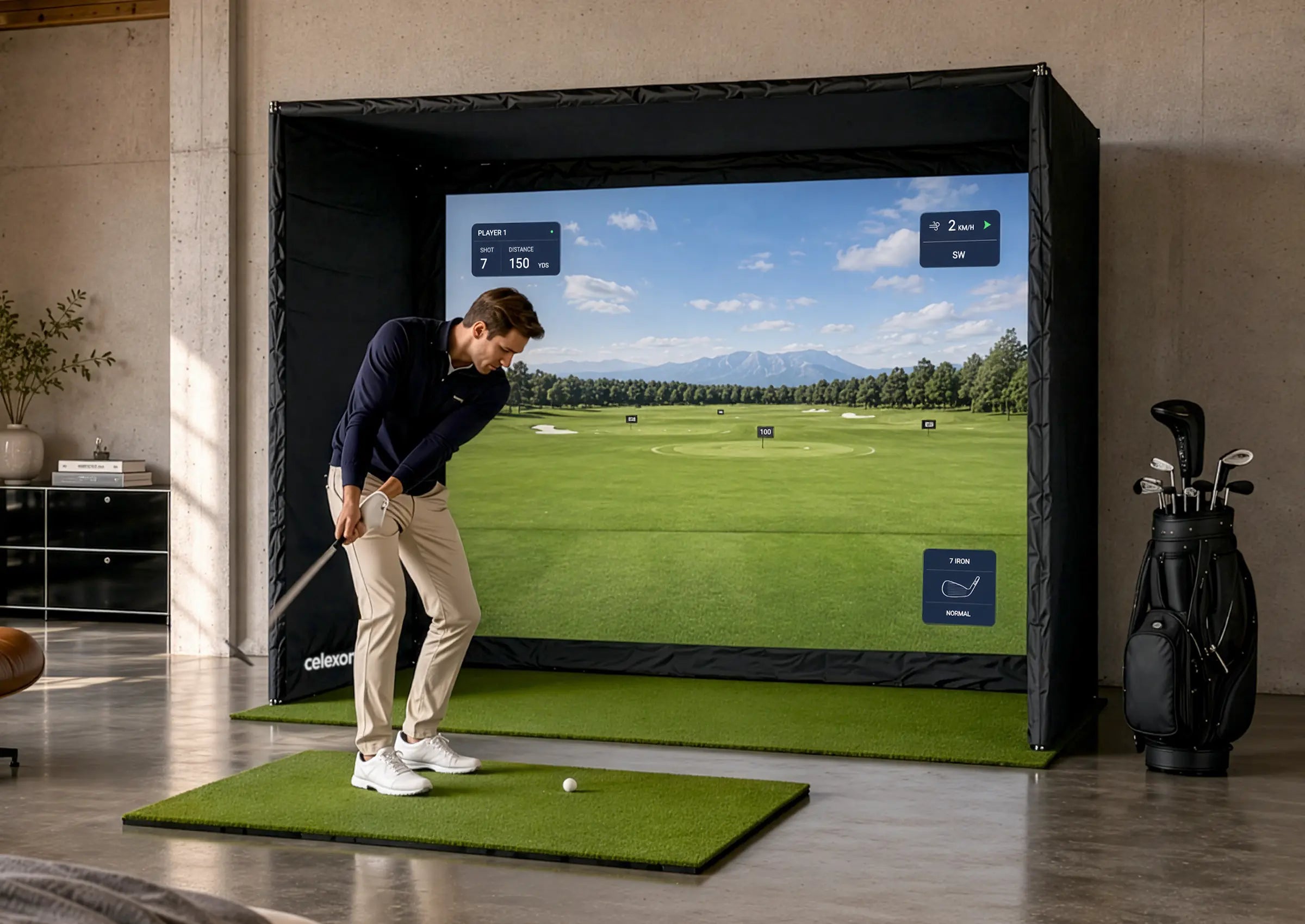 celexon-fairway-simulateur-de-golf-3x2-5m-toile-4k-impact image 2