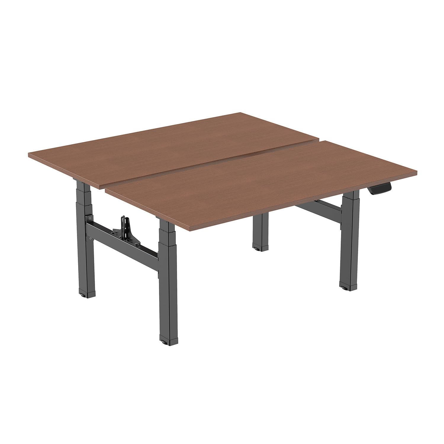 kimex-bureaux-assis-debout-150-2528k3-bureau-double-180x75-noyer image 1