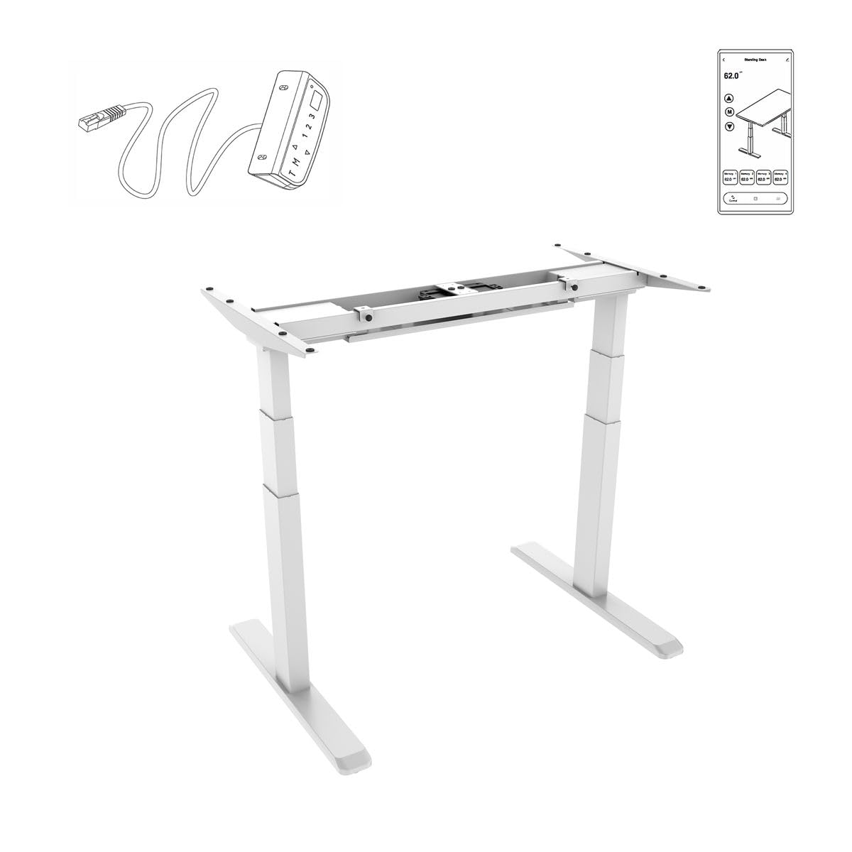 kimex-150-2312k3w-bureau-motoris-assis-debout-120-noyer-blanc image 5
