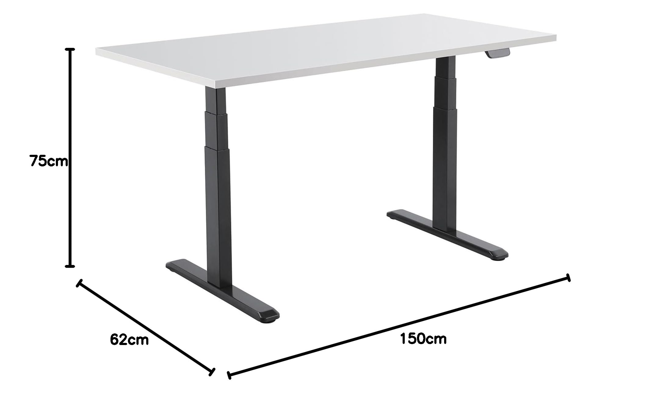 kimex-150-2515k2w-bureau-assis-debout-motoris-150x75-blanc-noir image 3