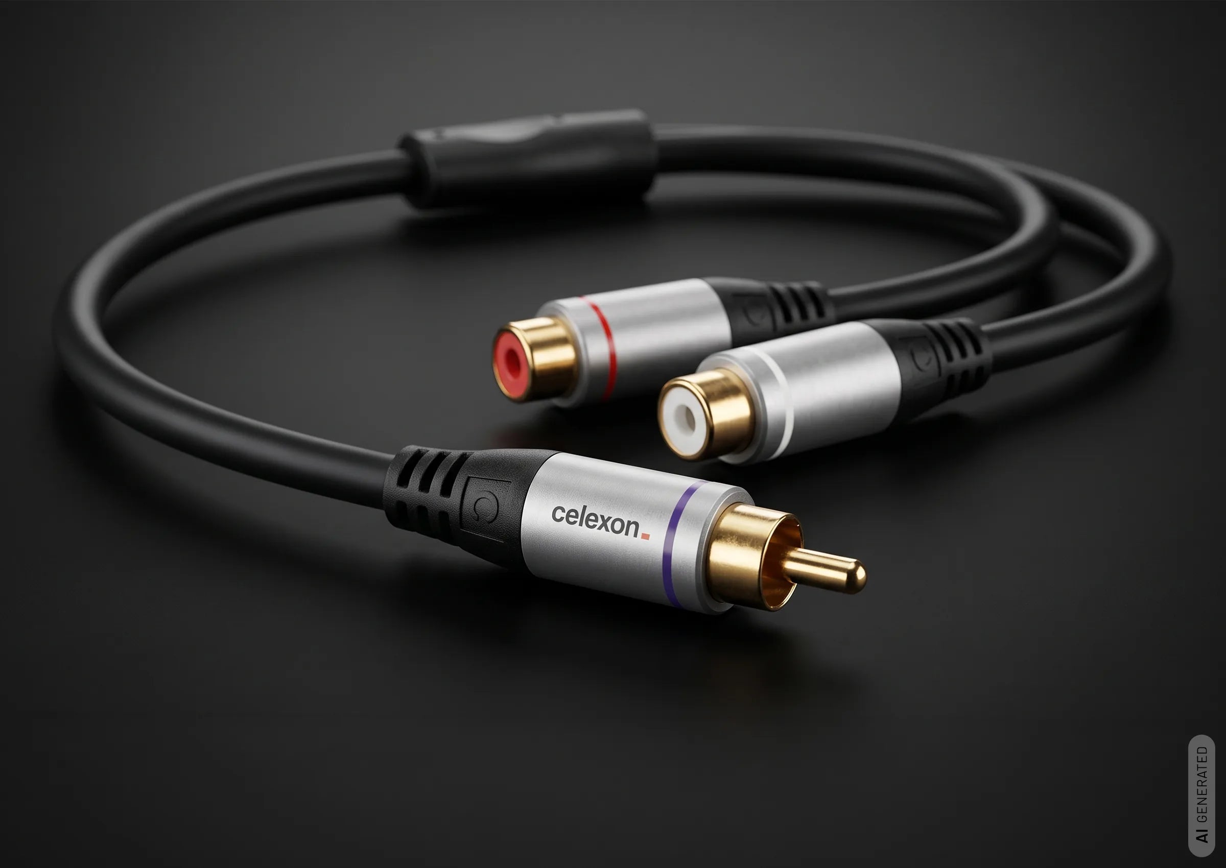celexon-pro-adaptateur-rca-vers-2x-rca-0-25-m-mono image 2
