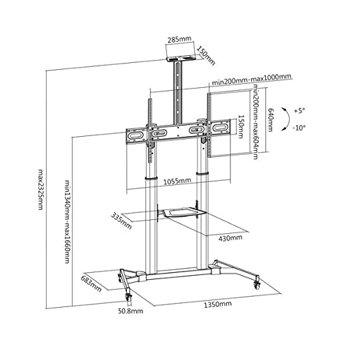 kimex-030-1201-pied-tv-mobile-inclinable-60-100-80-kg image 4