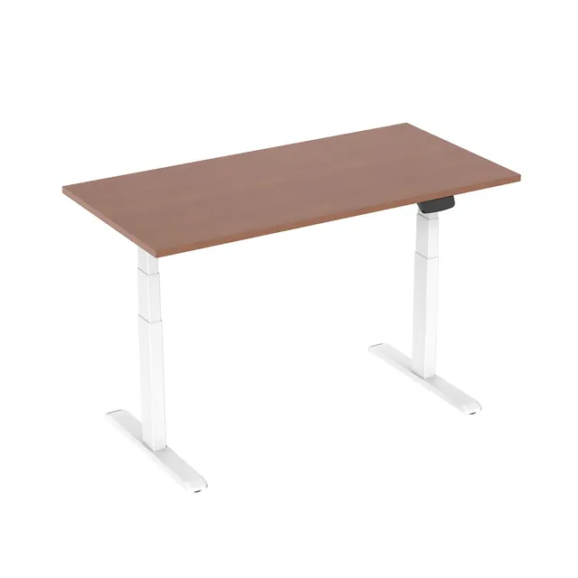 kimex-150-2318k3w-bureau-motoris-assis-debout-180-noyer-blanc image 1