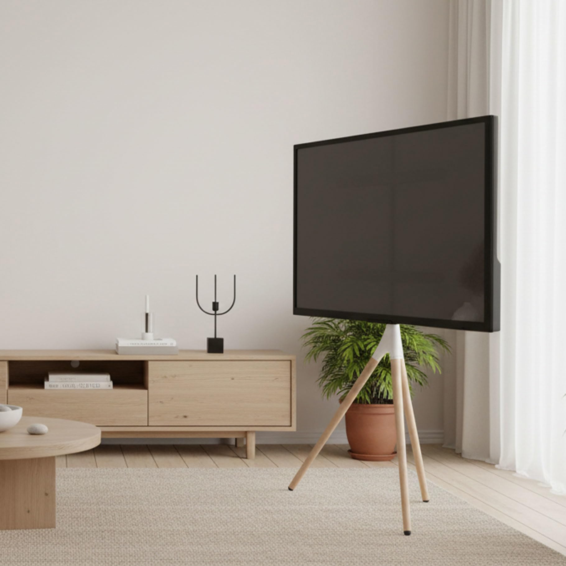 kimex-030-4064-support-tv-chevalet-blanc-h-tre-45-65-vesa image 2